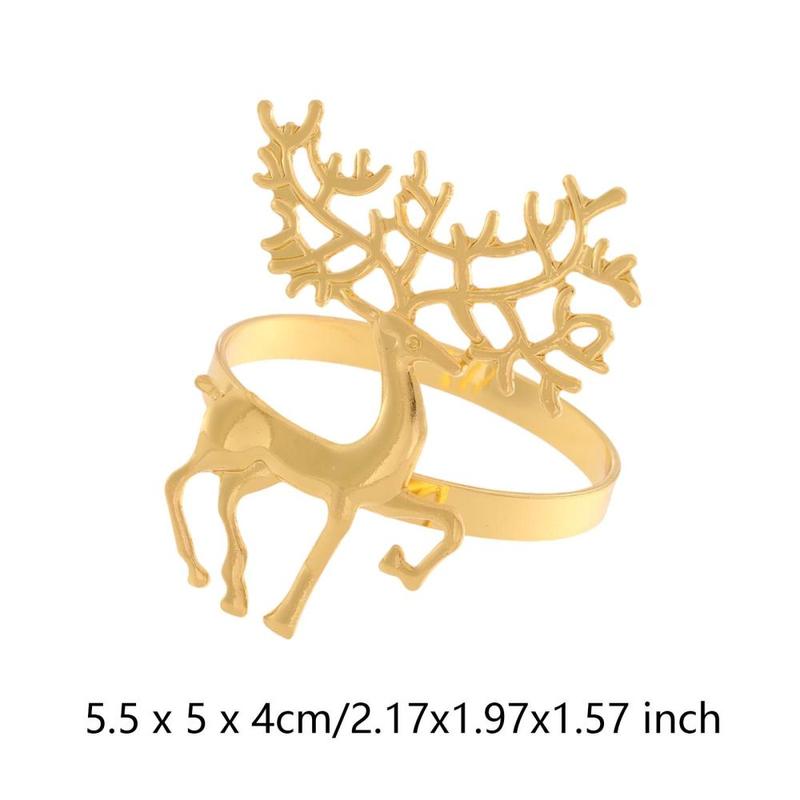 Product Introduction of Deer Napkin Rings Christmas Deer Napkin Ring Holders for Wedding Adornment 0