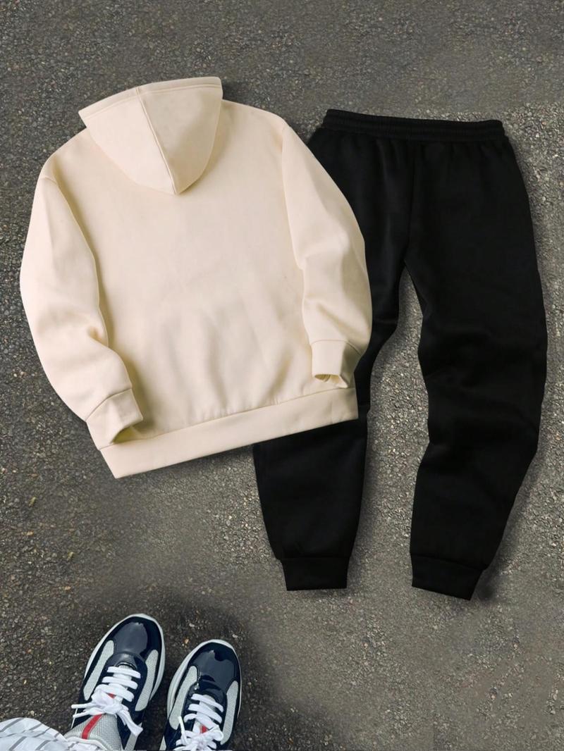 Product Introduction of Men's Regular Fit Rose Print Hoodie & Sweatpants Set, Casual Long Sleeve Hooded Sweatshirt & Jogger Pants, Men's Spring & Fall Clothes 6