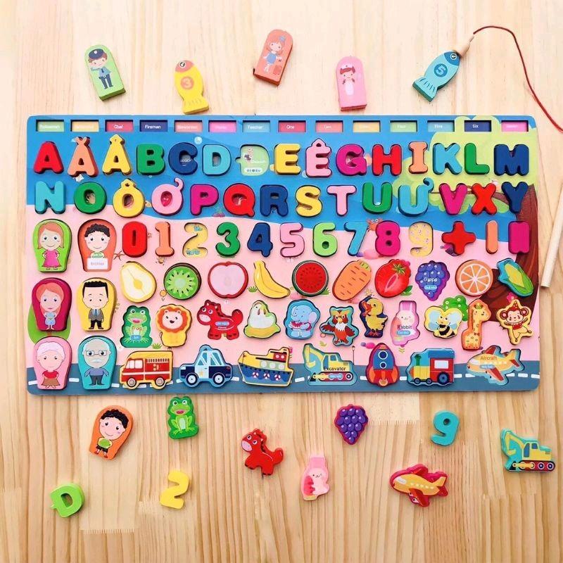 [7in1] Bộ đồ chơi câu cá và ghép hình 7in1 - nhiều chủ đề phát triển tư duy đồ chơi xếp hình