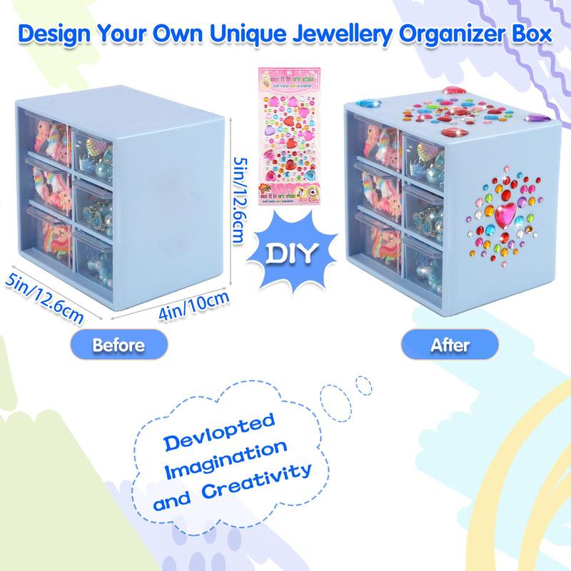 Princess Jewelry Set, 46pcs/set Including Earrings, Rings, Necklaces, Bracelets, Jewelry Storage Box, Pretend Play Toy for Girls 1