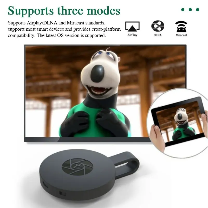 Chromecast G2, Chất Lượng Cao, Phát Trực Tiếp TV, HD, 4K, 1080P, Mirascreen, Miracast Không Dây, Google, Bộ Chuyển Đổi Hiển Thị Dongle HDMI, SeaFlash 6