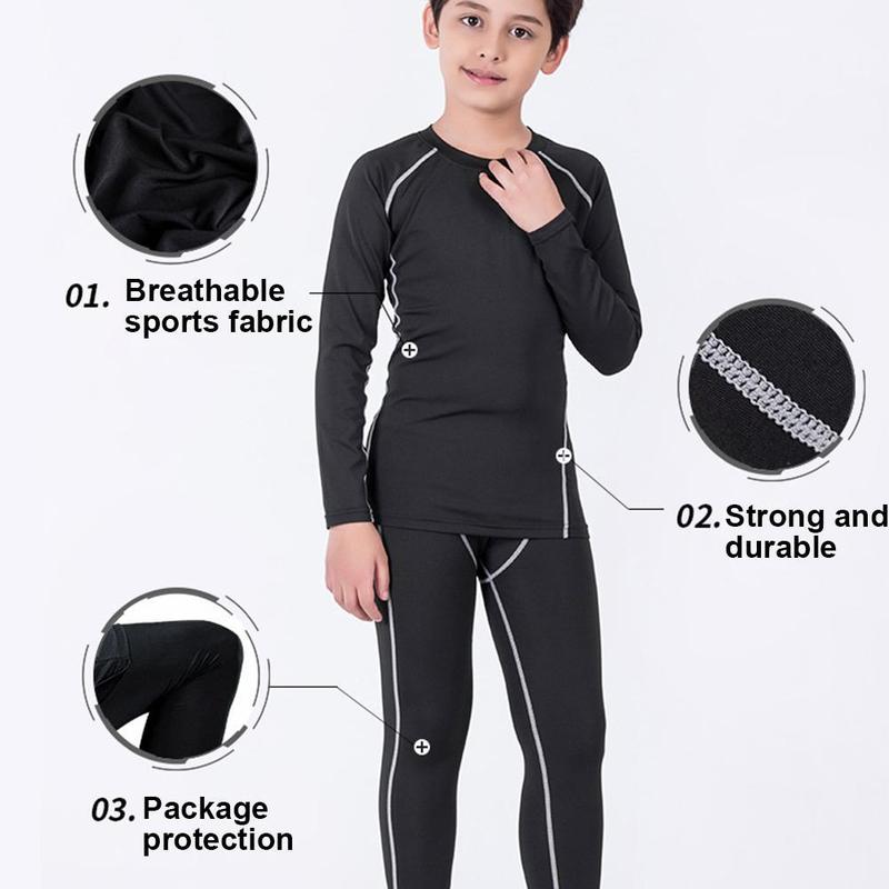 Product Introduction of 1pcs Kids Tights Suit Sportswear Children's Quick-Drying Breathable Sports Basketball Running Thermal Underwear 31