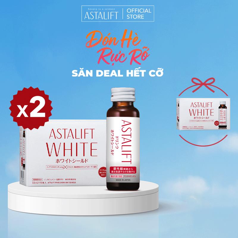 [DEAL 4] Combo Nước Uống Collagen ASTALIFT White Shield Drink 1000MG Collagen Giúp Cấp Ẩm, Hỗ Trợ Dưỡng Trắng Từ Bên Trong Chai 50ml