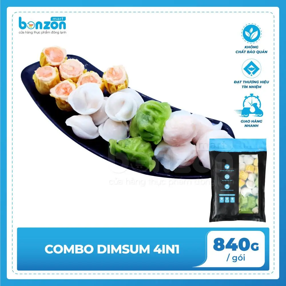 [HCM -Giao Nhanh 2H] Combo Dimsum Gia Đình BONZON Hấp 8 Phút Thơm Ngon Tiện Lợi Dễ Chế Biến Cho Bữa Ăn Nhanh Gọn
