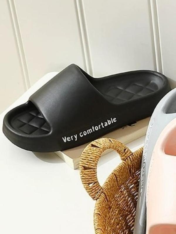 Women's Simple Style Plain Color Slides, Casual Comfortable Home Slippers, Soft Non-slip Slippers for Indoor & Outdoor Wear, Walking Shoes 1