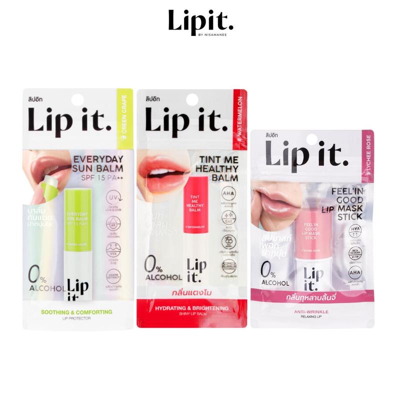 Combo Dưỡng Môi Ngày Đêm Lip It Mặt Nạ Ngủ Môi Dưỡng Ẩm Feel'in Good Thỏi 5.5g & Son Dưỡng Tint Me Healthy Balm & Everyday Sun Balm SPF15 PA++ 3g