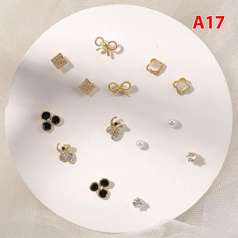 Product Introduction of Bộ Bông Tai Nữ Họa Tiết Nhỏ Thời Trang Hàn Quốc, 7 Đôi, Nhiều Đôi Bông Tai Đinh tán Hình Bướm Dễ Thương Hoa Hoa Tai Women Khuyên Tai 24