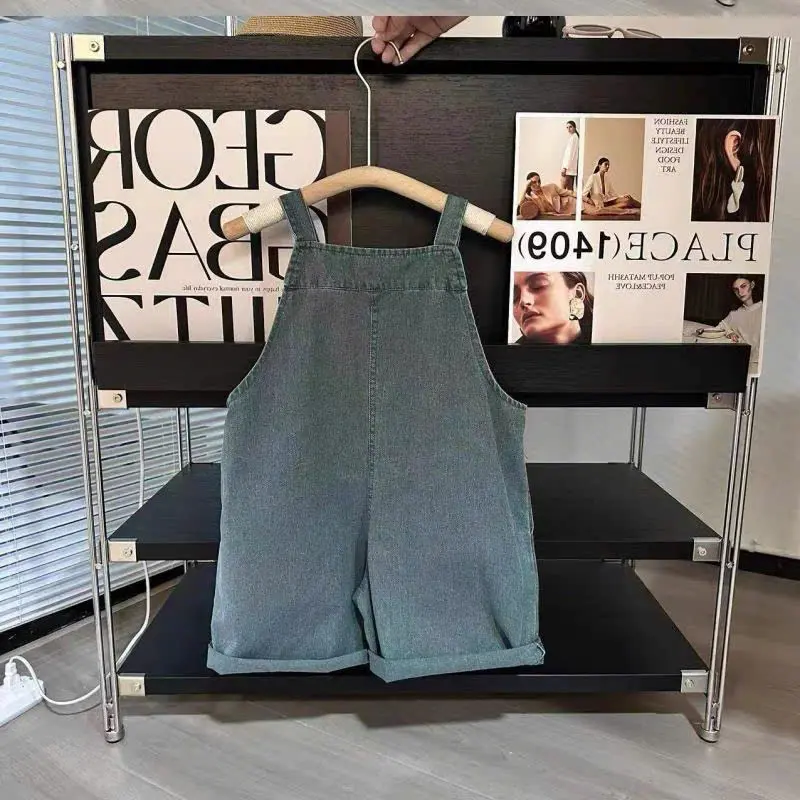 Quần yếm jean 2 màu  cho bé trai và bé gái, phong cách Hàn yếm bò cho bé _S4 3