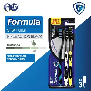 Formula Sikat Gigi Triple Action Black Pack ( 3 PCS )