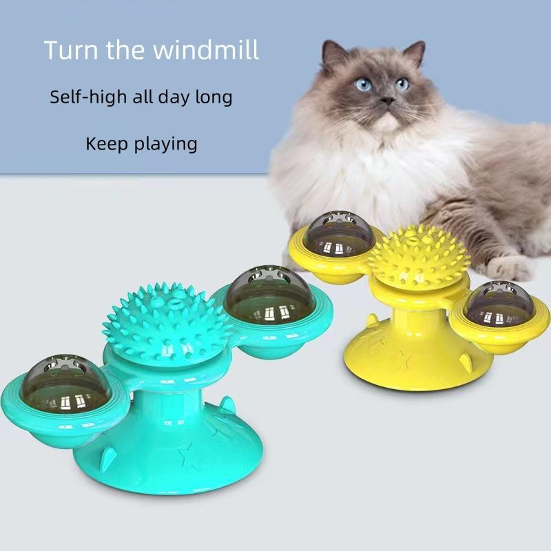 Cat Spinning Top Toy, 360 Degree Rotatable Interactive Cat Toy, Luminous Cat Teaser Toy, Peppermint Sucker Interactive Toy, Fun Indoor Cat Toy, Cats Catching Toy, Pets Chasing Toy, Dog & Cat Accessories 5