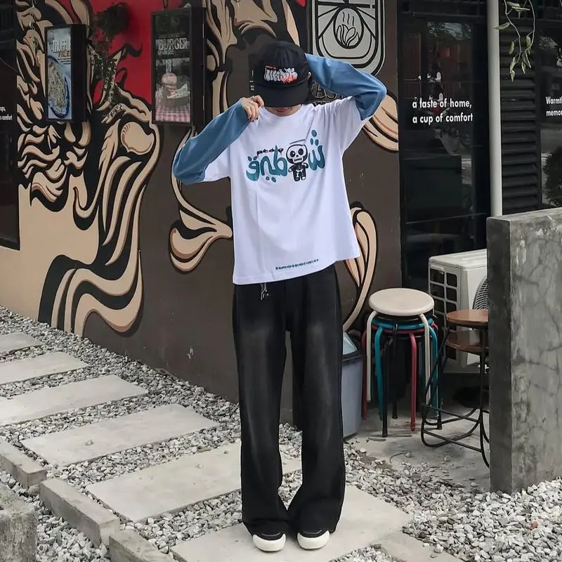 (GREEN RETRO Rare) Celana Baggy Jeans Gombrong Celana Skena Vintage Retro Denim Panjang Boyfriend Wanita 7