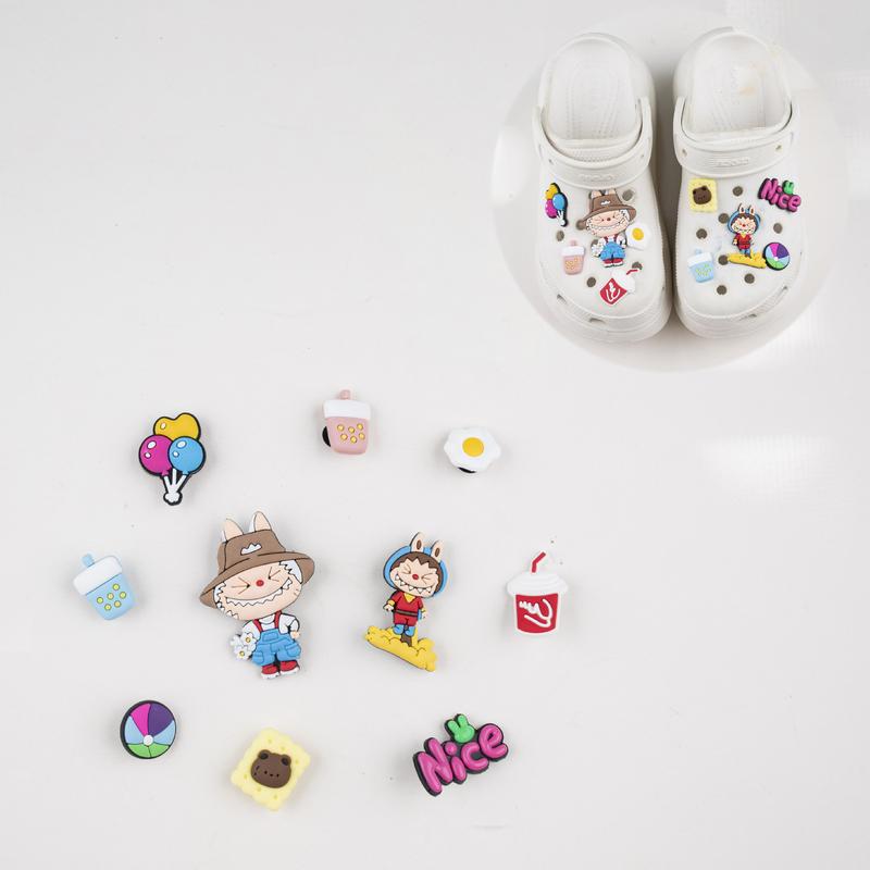 Product Introduction of Shoes charms Labubu Jibbitz Set Labubu Removable Accessories Footwear Comfort Decor Parent 9