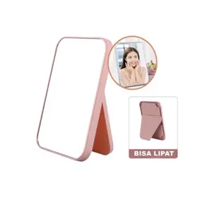 CERMIN LIPAT PERSEGI PORTABLE / STANDING BEAUTY MIRROR KACA DUDUK UNTUK RIAS MAKEUP