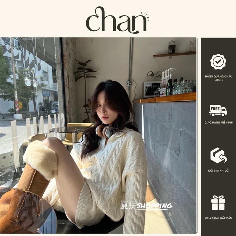 Set áo len thừng tay dài polo kèm quần form rộng phong cách hàn quốc M550