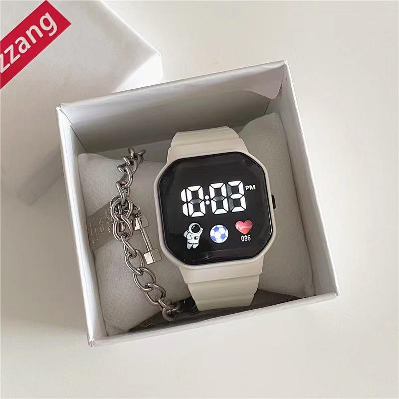 Đồng Hồ Thể Thao Unisex Cho Nam Và Nữ, Không Thấm Nước, Màu Macaroon Hàn Quốc, Cho Sinh Viên 0