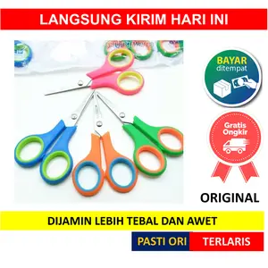 [ GUNTING WARNA WARNI ] Gunting WARNA Kertas Besi Stainless Steel Sekolah Alat Tulis Pemotong Potong Serbaguna Rambut Tajam 11.5cm 11.5 cm 4.5