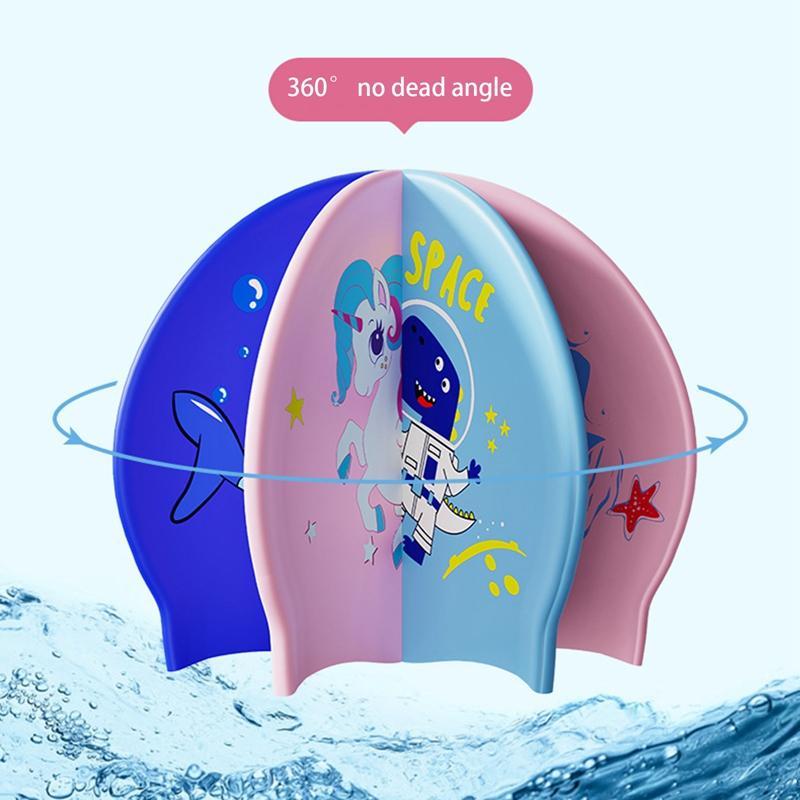 Product Introduction of Children's Swimming Cap Boys And Girls Long Hair Waterproof Head Training Professional Swimming Cap Silicone Cap 5
