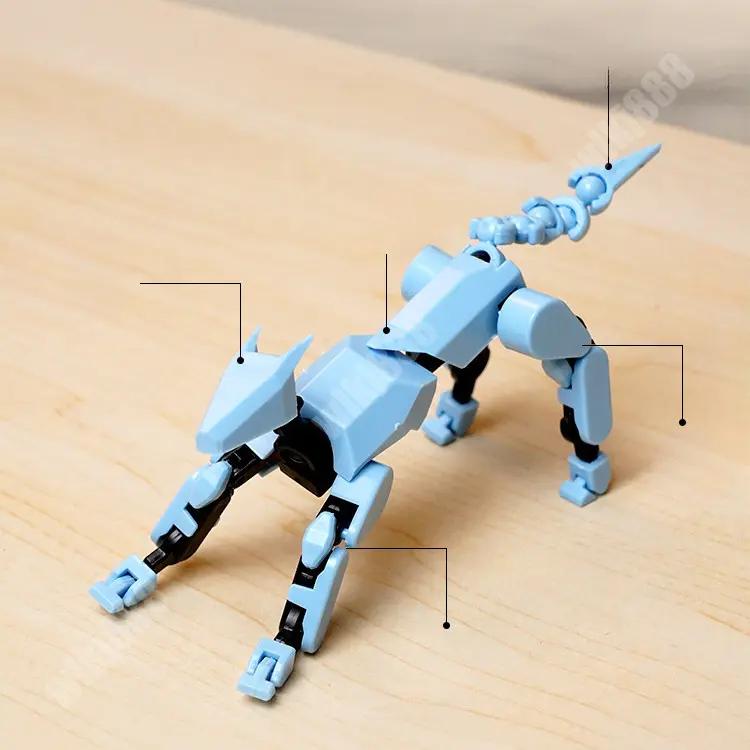 Mô Hình Hành Động, T13 Con Chó Tự Làm, Nhân Vật May Mắn 13, Nhiều Kiểu, Mô Hình Robot Cào Cắp, Khớp Nối Có Thể Di Chuyển, 13 Đồ Chơi Trẻ Em Giả 4
