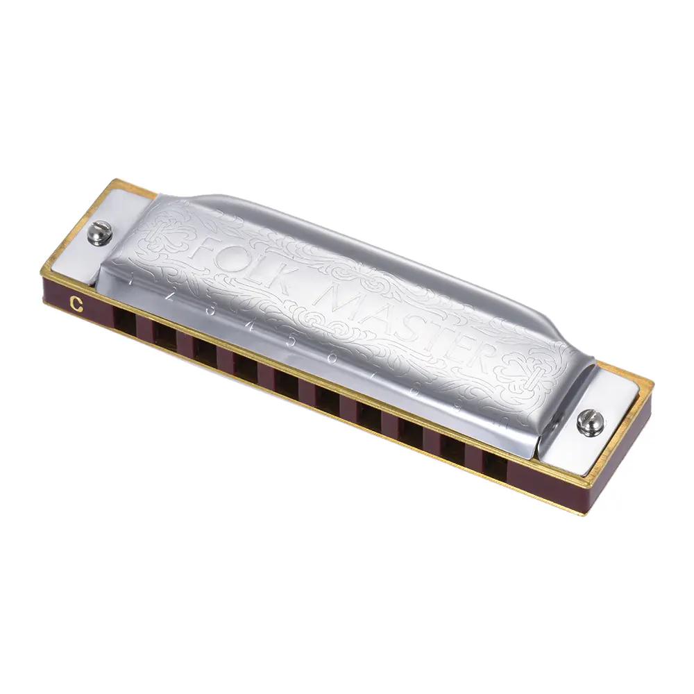 Suzuki 1072-C Folkmaster Standard 10-Hole Diatonic Harmonica Key of C 20 Tone for Beginner Student