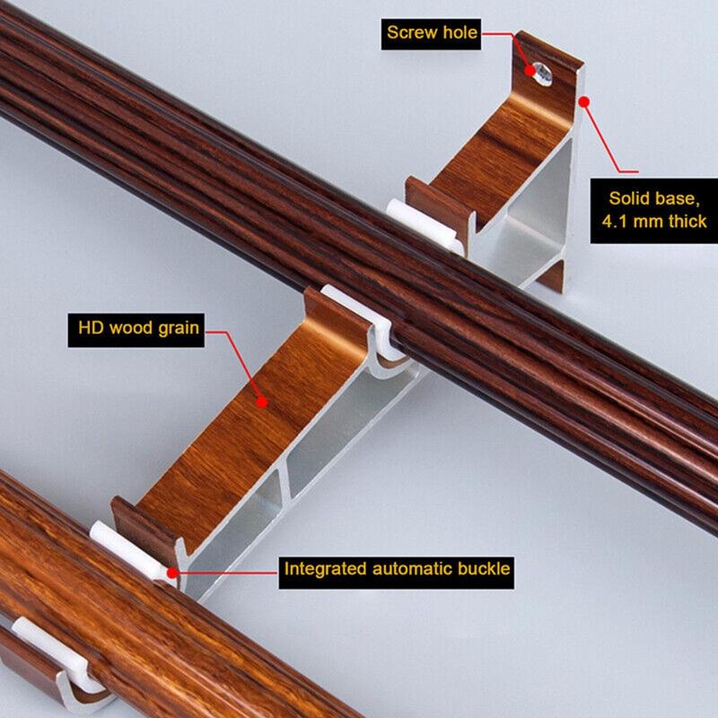 For Wall Home Decor Curtain Accessorie Double Curtain Rod Bracket Window Hardware Holder Hang Curtain Rod Holders Metal Double Rod Bracket 7