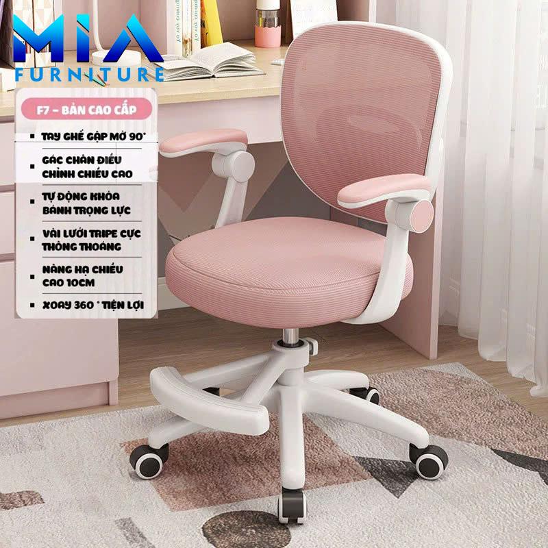 Ghế Xoay Học Sinh Công Thái Học MIA Bird - Điều Chỉnh Chiều Cao Tự Do, Đệm Lưng Nâng Đỡ, Tay Vịn Gập Lên Xuống, ghế Trẻ em