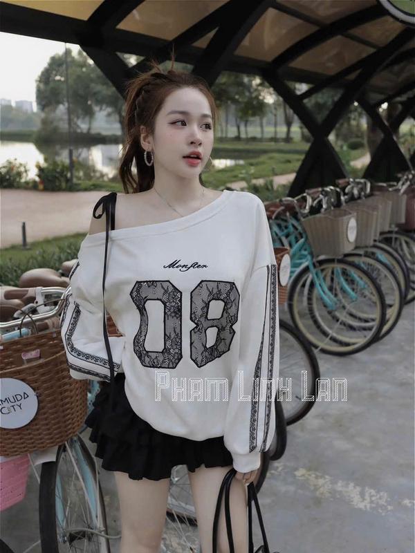 Áo thun nữ lệch vai tay dài số 08 cực xinh (T7.5). 0