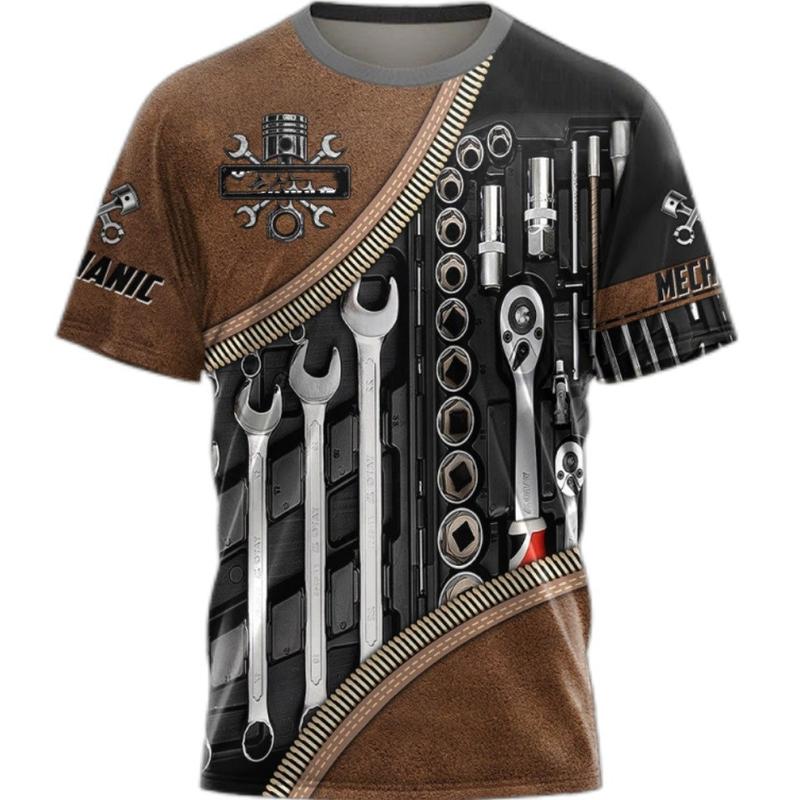 Product Introduction of Men's Fabric, Loose, Mixed with Geometric Tiger Print, Suitable for Outdoor Activities in Summer 2