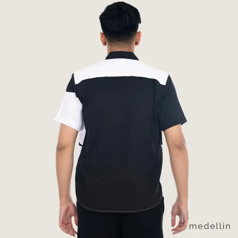 MEDELLIN Kemeja Couple Ayah Anak Lengan Pendek 101274 Hitam 4