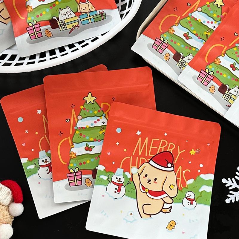 20/50Pcs Christmas Cute Dog Self Sealing Bag Card Out Hand Account Gift Packaging Bag Surprise Gift Bag 3