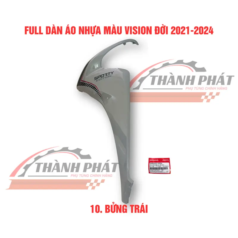 Dàn áo Vision Xám xi măng 2023 (bán lẻ từng món) zin hãng 5