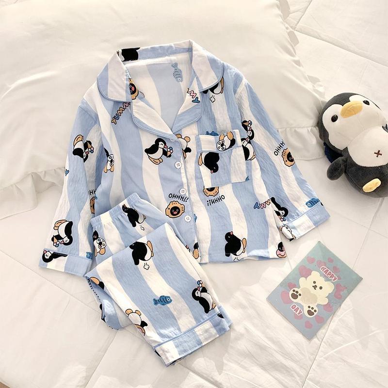 Bộ Đồ Ngủ Pijama Bông Đám Mây Cho Trẻ Em Phong Cách Ngọt Ngào Dành Cho Trẻ Em Lớn Áo Dài Tay Và Quần Dài Thiết Kế Sọc Thích Hợp Cho Bé Gái Bộ Đồ Mặc Nhà Hoạt Hình Ngọt Ngào Thích Hợp Cho Mùa Xuân Và Mùa Thu