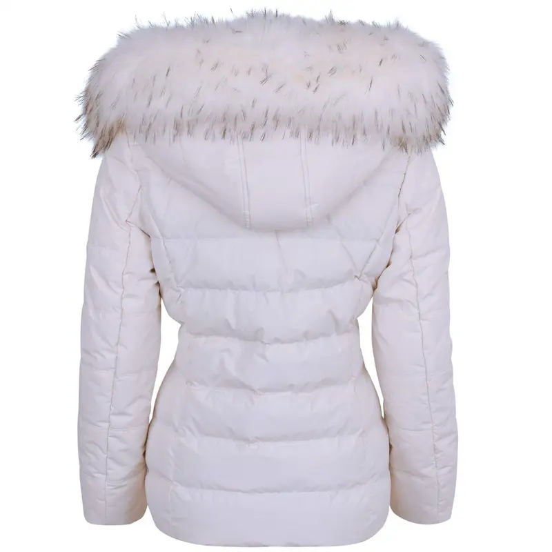 Spindle Womens Ladies Premium Quality Hooded Short Fur Parka Quilted Padded Puffer Coat | Zip Side Pockets | Luxurious Detachable Faux Fur on Hood | Zipped Inner Pocket 1