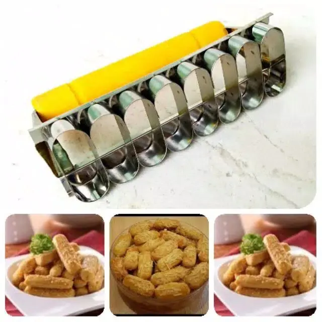 Cutter Cookies Kastengel Cetakan Kue Kering Kue Kacang Gagang Kayu Murah Cetakan Kue Salju Cookies 2