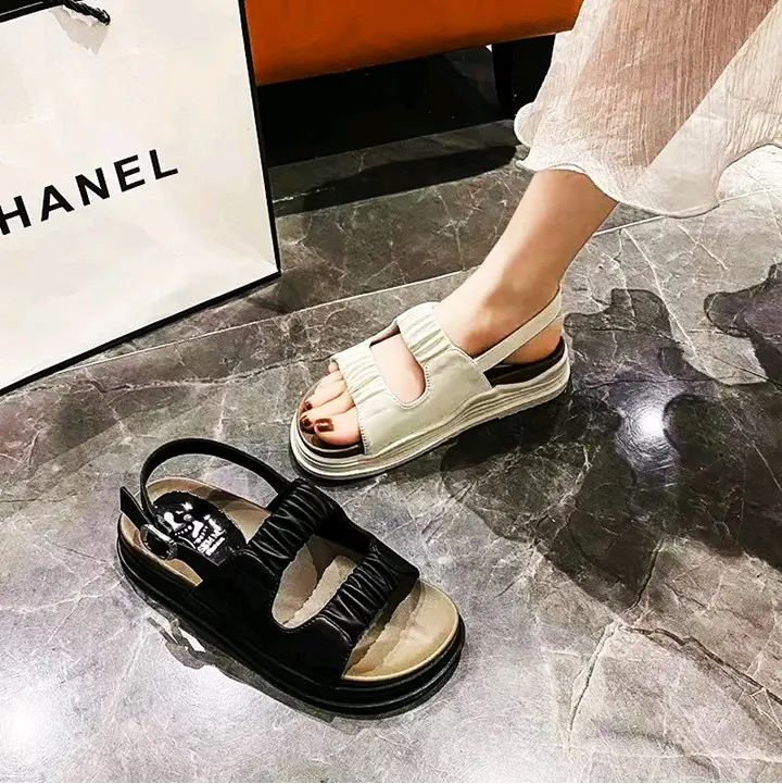 Sandal from bánh mì cao 3 cm quai da êm mềm thiết kế quai hậu có dây thun giúp mang dế dàng thích hợp đi làm hay đi chơi đều đẹp và thoải mái 3