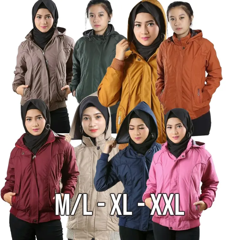 Jaket Anti Air Anti Dingin Jaket Fashion Taslan Premium Waterproof Polos Jaket Unisex wanita cewe 0