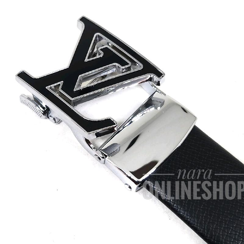 Gesper ikat pinggang pria model rel LLVN03 Silver black 2