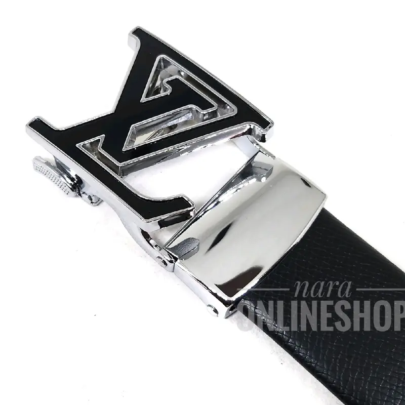 Gesper ikat pinggang pria model rel LLVN03 Silver black 2