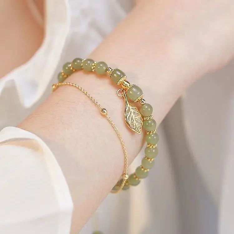 GL24 -- GELANG LEAF GREEN Bracelets Fashion Korea Model Simpel Dan elegant Anti Karat 0