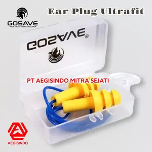 Earplug Ultrafit Corded dengan Kotak - Karet Lembut untuk Telinga Safety