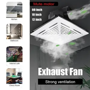 Exhaust Fan Plafon / Heksos / Kipas Angin Hisap Dapur Kamar Mandi Kamar Tidur  8/10/12 Inch Ceiling Exhaust Fan for Kitchen Powerful Ceiling Ventilation Fan Large Suction Silent