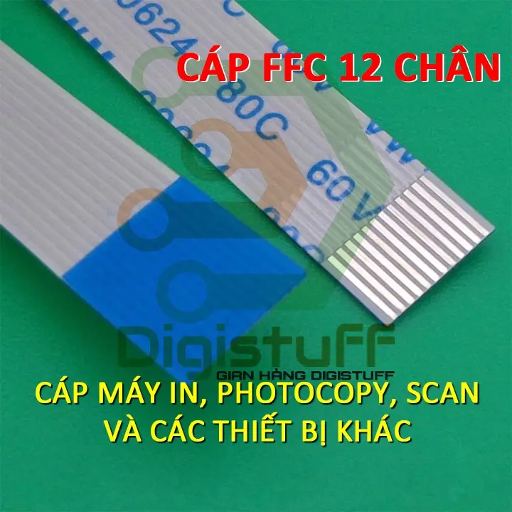 Cáp dẹt 12 chân dùng thay cáp đầu in máy in và các thiết bị khác