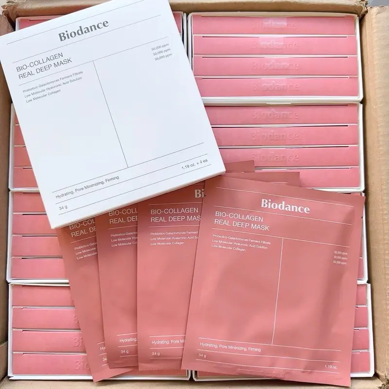2024 RENEWAL [BIODANCE] Bio-Collagen Real Deep Mask 34g x 4pc Hydrogel Mask Sheet Pore Tightening Hydrating Low Molecular Collagen Face Mask