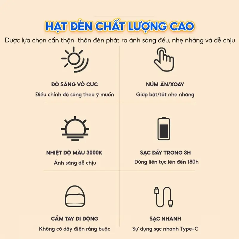 Đèn ngủ bé sơ sinh, đèn ngủ di động, đèn ngủ bỉm sữa, chống ánh sáng xanh, bảo vệ mắt giúp mẹ hút sữa và cho bé ti đêm Phụ Kiện 7