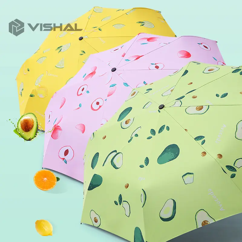 Payung Lipat Manual Anti UV Sinar Matahari Premium Murah Import Motif Buah Semangka /Alpukat 1