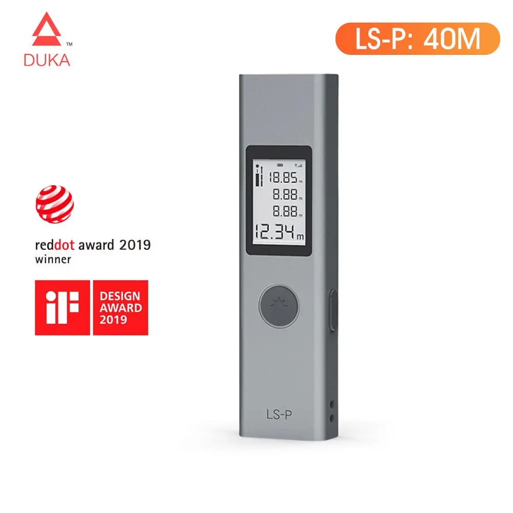 Máy đo khoảng cách bằng Laser, DUKA, LS-P, Cầm Tay và Cầm Tay, Độ Chính Xác Cao, Sạc nhanh USB, Phạm Vi 40M