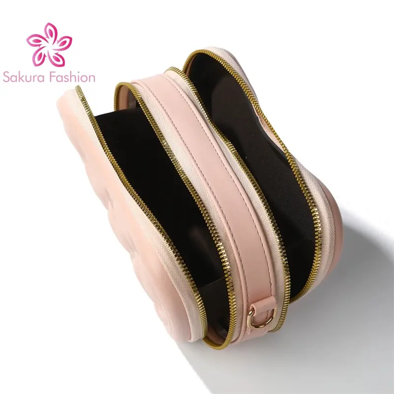 Sakurafashion Should Bag For Women High-end Leather Bag PU Clutch Heart Sling Bag CP065 4