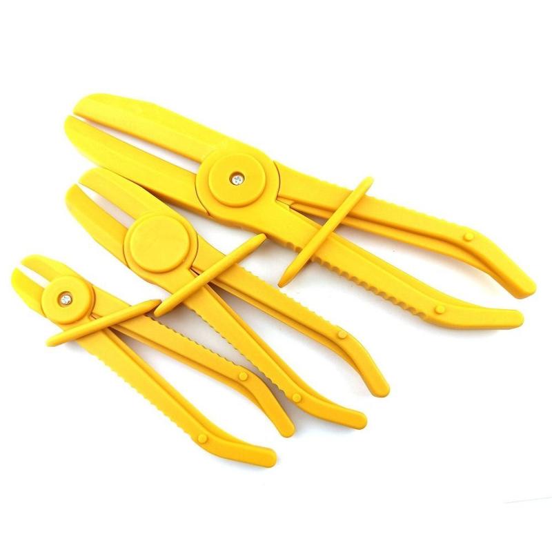 3 pcs Red Plastic Clamp Pliers Tool Brake Pipe Water Line Clamp Pliers Pliers Hose Tube Line Clamps Pinch Pliers Repair 7