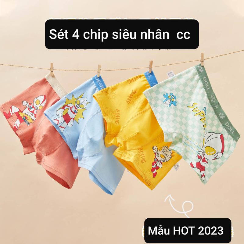  Quần lót đùi bé trai combo 4 quần chip trẻ em nam từ 9-42kg Quần boxer quần đùi 
