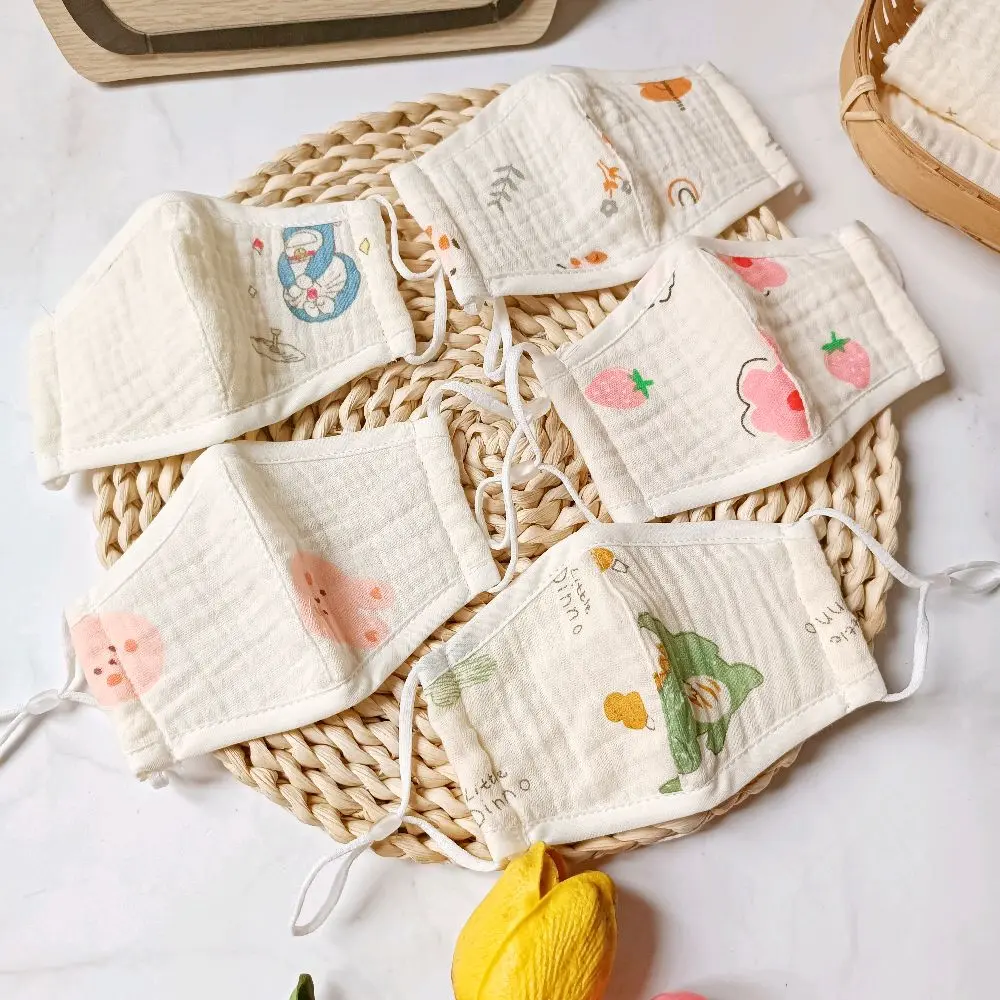 Khẩu Trang Cho Bé 4 Lớp Kháng Khuẩn Vải Xô Muslin Thoáng Mát Thân Thiện Với Da Bé 0-3 tuổi