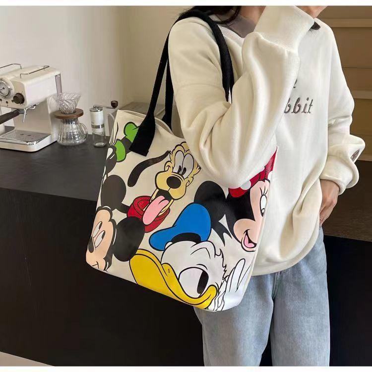 Product Introduction of New Mickey canvas bag schoolgirl large capacity cute cartoon goofy dog tote bag shoulder tote bag 22